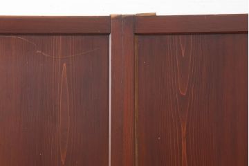 アンティーク建具　昭和初期　赤みがかった木色が味わい深い板戸4枚セット(建具、引き戸)(R-044077)