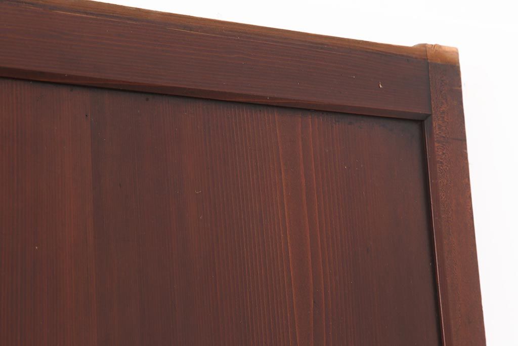 アンティーク建具　昭和初期　赤みがかった木色が味わい深い板戸4枚セット(建具、引き戸)(R-044077)