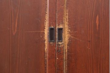 アンティーク建具　昭和初期　赤みがかった木色が味わい深い板戸4枚セット(建具、引き戸)(R-044077)