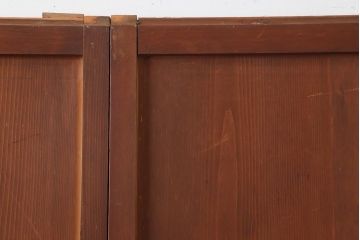 アンティーク建具　昭和初期　赤みがかった木色が味わい深い板戸4枚セット(建具、引き戸)(R-044077)