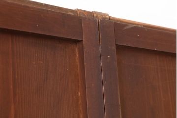 アンティーク建具　昭和初期　赤みがかった木色が味わい深い板戸4枚セット(建具、引き戸)(R-044077)
