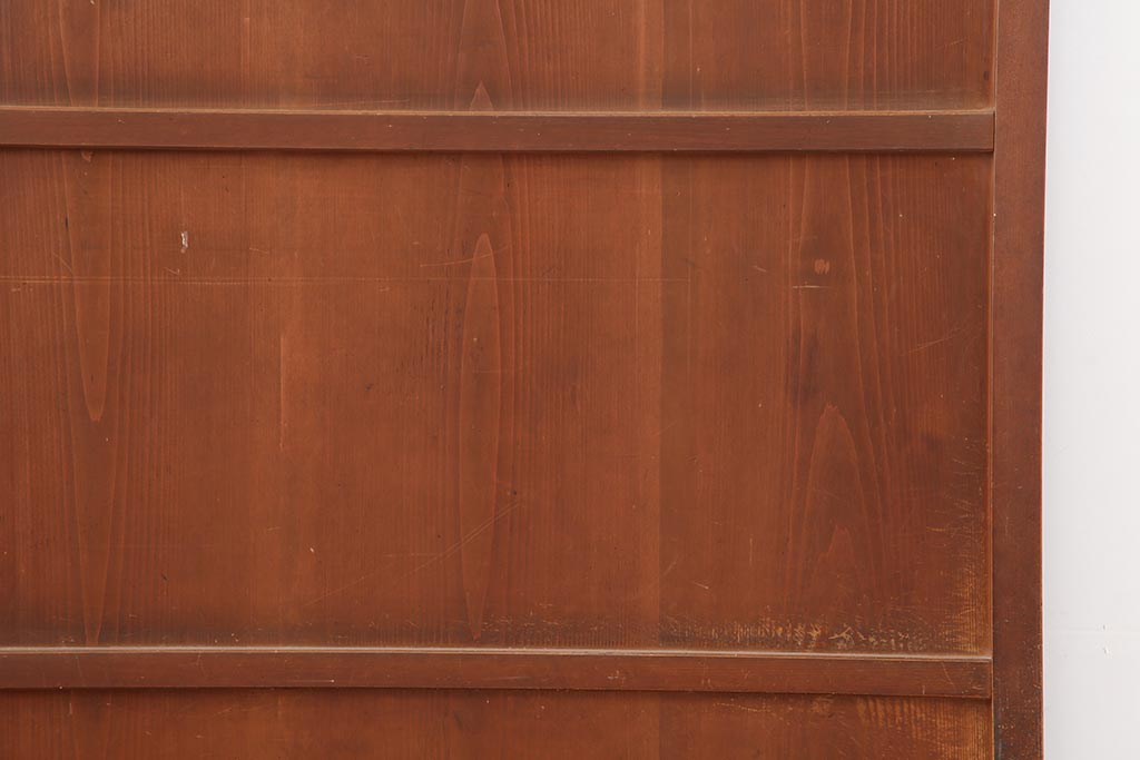 アンティーク建具　昭和初期　赤みがかった木色が味わい深い板戸4枚セット(建具、引き戸)(R-044077)