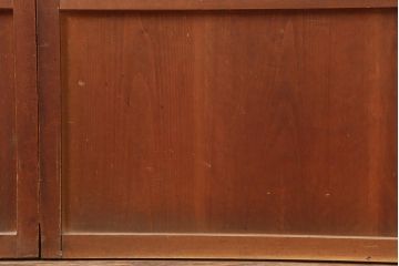 アンティーク建具　昭和初期　赤みがかった木色が味わい深い板戸4枚セット(建具、引き戸)(R-044077)