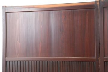 アンティーク建具　明治大正期　経年による味わいが魅力的な格子帯戸2枚セット(板戸、建具、引き戸)(R-044078)