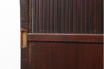 アンティーク建具　明治大正期　経年による味わいが魅力的な格子帯戸2枚セット(板戸、建具、引き戸)(R-044078)