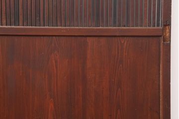 アンティーク建具　明治大正期　経年による味わいが魅力的な格子帯戸2枚セット(板戸、建具、引き戸)(R-044078)