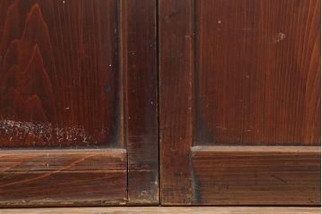 アンティーク建具　明治大正期　経年による味わいが魅力的な格子帯戸2枚セット(板戸、建具、引き戸)(R-044078)