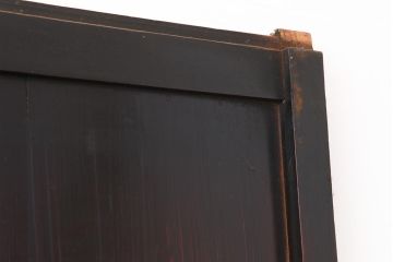 アンティーク建具　明治大正期　経年による味わいが魅力的な格子帯戸2枚セット(板戸、建具、引き戸)(R-044078)