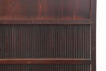 アンティーク建具　明治大正期　経年による味わいが魅力的な格子帯戸2枚セット(板戸、建具、引き戸)(R-044078)
