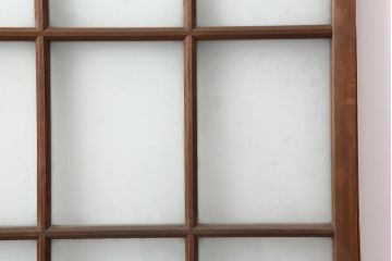 レトロ建具　和レトロ　昭和中期　味わいとシンプルさが魅力のガラス戸2枚セット(引き戸、建具)(R-044079)