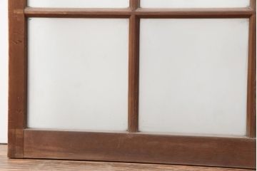 レトロ建具　和レトロ　昭和中期　味わいとシンプルさが魅力のガラス戸2枚セット(引き戸、建具)(R-044079)