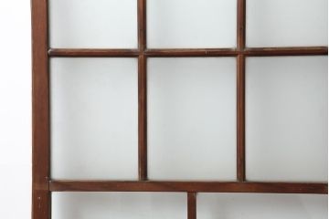 レトロ建具　和レトロ　昭和中期　味わいとシンプルさが魅力のガラス戸2枚セット(引き戸、建具)(R-044079)