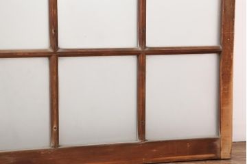 レトロ建具　和レトロ　昭和中期　味わいとシンプルさが魅力のガラス戸2枚セット(引き戸、建具)(R-044079)