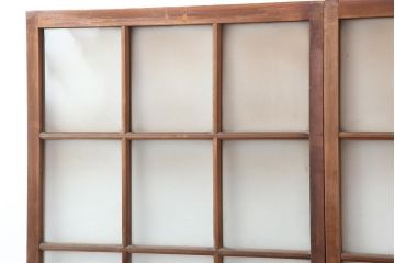 アンティーク建具　和レトロ　味わいとシンプルさが魅力のガラス戸2枚セット(引き戸、建具)(R-044080)