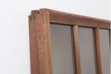 アンティーク建具　和レトロ　味わいとシンプルさが魅力のガラス戸2枚セット(引き戸、建具)(R-044080)