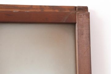 アンティーク建具　和レトロ　味わいとシンプルさが魅力のガラス戸2枚セット(引き戸、建具)(R-044080)
