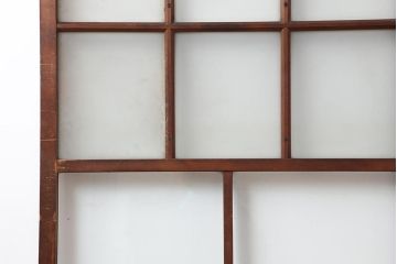 アンティーク建具　和レトロ　味わいとシンプルさが魅力のガラス戸2枚セット(引き戸、建具)(R-044080)