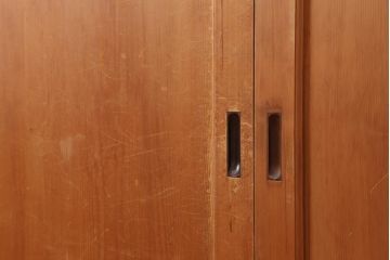 アンティーク建具　和製アンティーク　大正昭和初期　上手物!ヒノキ材が味わい深い板戸4枚セット(建具、引き戸)(R-044081)