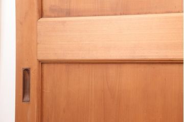 アンティーク建具　和製アンティーク　大正昭和初期　上手物!ヒノキ材が味わい深い板戸4枚セット(建具、引き戸)(R-044081)