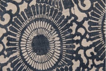大正〜昭和初期　型染め木綿　古布リメイク布団カバー(藍染め)(R-044103)