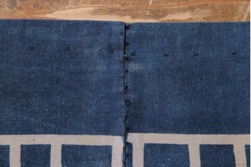 大正〜昭和初期　藍染め木綿　暖簾　型染め古布など3点セット(R-044105)