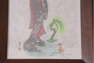 地井紅雲　椿　たんぽぽ　功雲　木版画3枚セット(R-044107)