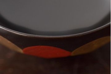 昭和期　平安象彦　八千代椀五客　九寸盆付(丸盆、共箱)(R-044109)