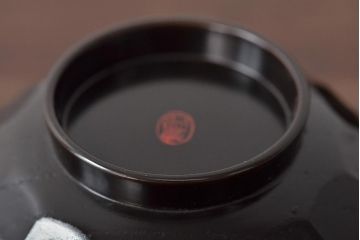 昭和期　平安象彦　八千代椀五客　九寸盆付(丸盆、共箱)(R-044109)