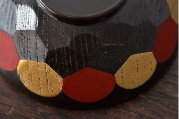 昭和期　平安象彦　八千代椀五客　九寸盆付(丸盆、共箱)(R-044109)