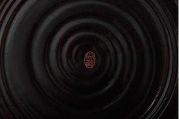 昭和期　平安象彦　八千代椀五客　九寸盆付(丸盆、共箱)(R-044109)