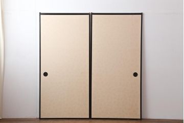 レトロ建具　昭和レトロ　トクサ(木賊)が和の雰囲気を演出するふすま2枚セット(建具、引き戸、仕切り戸)(R-044113)