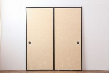 レトロ建具　昭和レトロ　トクサ(木賊)が和の雰囲気を演出するふすま2枚セット(建具、引き戸、仕切り戸)(R-044114)