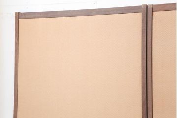 レトロ建具　昭和レトロ　桃色と花の意匠が愛らしいふすま4枚セット(建具、引き戸、仕切り戸)(R-044115)