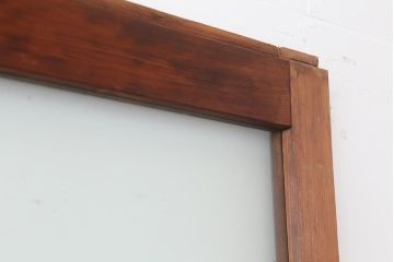 アンティーク建具　上手物　腰板欅(ケヤキ)材　シンプルなガラス戸2枚セット(引き戸)(R-044116)