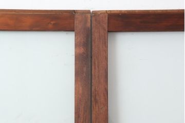 アンティーク建具　上手物　腰板欅(ケヤキ)材　シンプルなガラス戸2枚セット(引き戸)(R-044116)