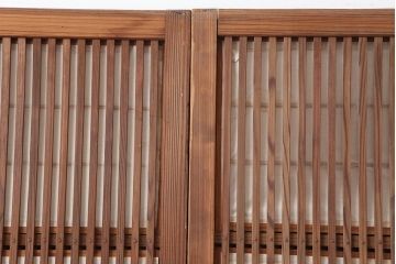 アンティーク建具　裏障子付き　和風の空間づくりにおすすめな格子戸4枚セット(ガラス帯戸、引き戸、建具)(R-044118)