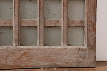 アンティーク建具　昭和レトロ　細身のシルエットが魅力のガラス格子戸2枚セット(ガラス戸、引き戸、建具)(R-044119)
