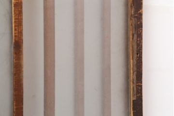 アンティーク建具　昭和レトロ　細身のシルエットが魅力のガラス格子戸2枚セット(ガラス戸、引き戸、建具)(R-044119)