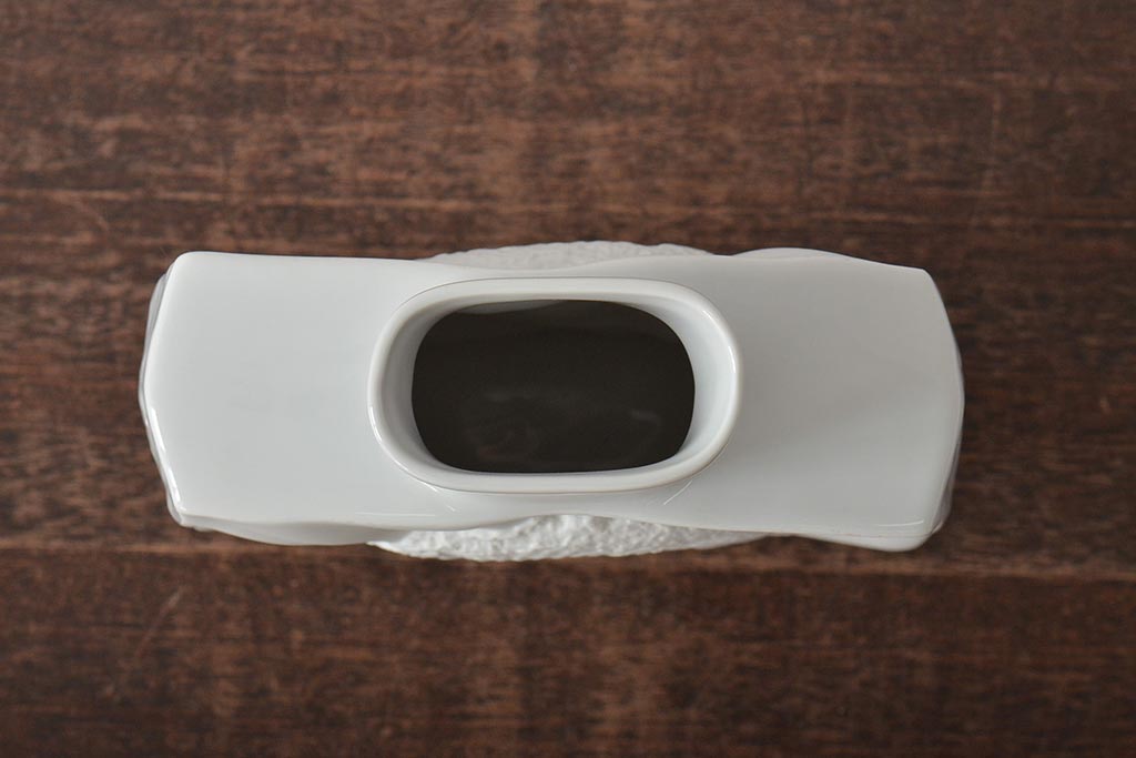 ヴィンテージ雑貨　ドイツ　TIRSCHENREUTH(ティルシェンロイト)　化石模様　アンモナイト　フラワーベース(花瓶、花器、ビンテージ)(R-044130)