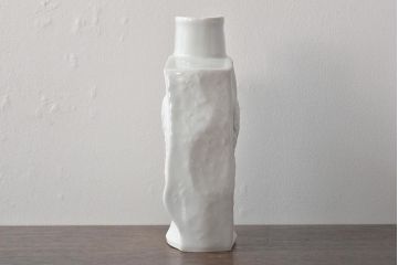 ヴィンテージ雑貨　ドイツ　TIRSCHENREUTH(ティルシェンロイト)　化石模様　アンモナイト　フラワーベース(花瓶、花器、ビンテージ)(R-044130)