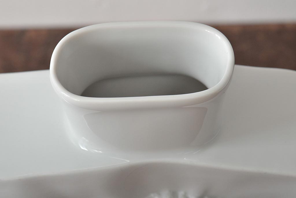 ヴィンテージ雑貨　ドイツ　TIRSCHENREUTH(ティルシェンロイト)　化石模様　アンモナイト　フラワーベース(花瓶、花器、ビンテージ)(R-044130)