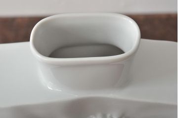 ヴィンテージ雑貨　ドイツ　TIRSCHENREUTH(ティルシェンロイト)　化石模様　アンモナイト　フラワーベース(花瓶、花器、ビンテージ)(R-044130)