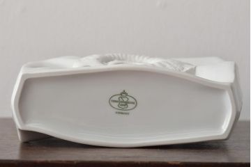 ヴィンテージ雑貨　ドイツ　TIRSCHENREUTH(ティルシェンロイト)　化石模様　アンモナイト　フラワーベース(花瓶、花器、ビンテージ)(R-044130)