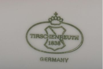 ヴィンテージ雑貨　ドイツ　TIRSCHENREUTH(ティルシェンロイト)　化石模様　アンモナイト　フラワーベース(花瓶、花器、ビンテージ)(R-044130)