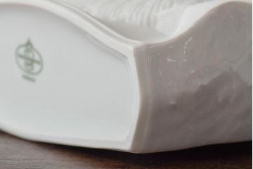 ヴィンテージ雑貨　ドイツ　TIRSCHENREUTH(ティルシェンロイト)　化石模様　アンモナイト　フラワーベース(花瓶、花器、ビンテージ)(R-044130)