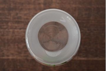 ヨーロッパ製　ピンクアイリス　フロストガラスのフラワーベース(花瓶、花器)(R-044131)