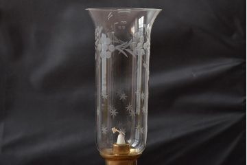 デンマーク製　Ronhoff　真鍮　気品のある切子の燭台(卓上ランプ、テーブルランプ、北欧)(R-044132)