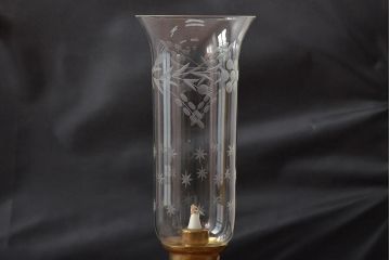 デンマーク製　Ronhoff　真鍮　気品のある切子の燭台(卓上ランプ、テーブルランプ、北欧)(R-044132)