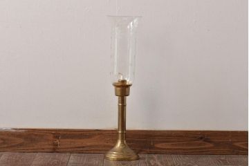 デンマーク製　Ronhoff　真鍮　気品のある切子の燭台(卓上ランプ、テーブルランプ、北欧)(R-044132)