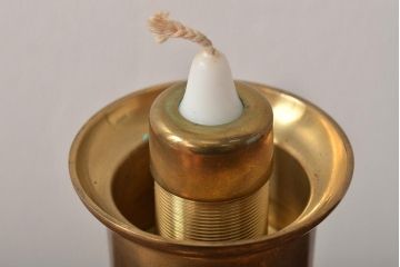 デンマーク製　Ronhoff　真鍮　気品のある切子の燭台(卓上ランプ、テーブルランプ、北欧)(R-044132)